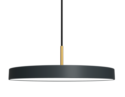 Jednoduchá a originálna závesná lampa UMAGE Asteria v tvare disku. Kovové tienidlo, LED žiarovka. 12 farieb